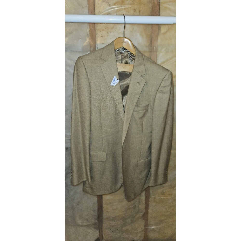 Andrew Fezza Collection Suit Jacket Mens 40L  Blazer Sport Coat Gold Tan